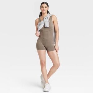 NWT JoyLab Brown Seamless Romper